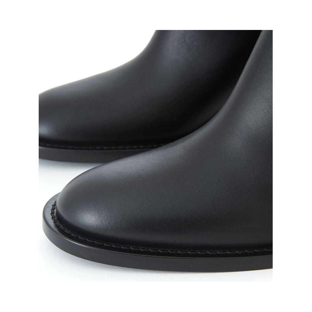 Burberry Black Leather Ankle Boots Burberry