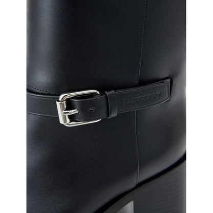 Burberry Black Leather Ankle Boots Burberry