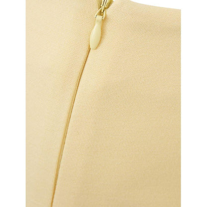 Lardini Yellow Viscose Midi Skirt