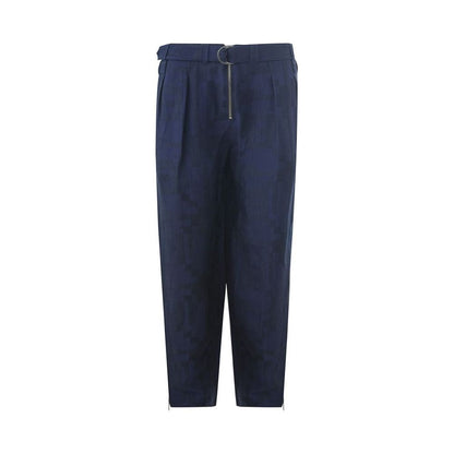 Emporio Armani Blue Linen Casual Pants