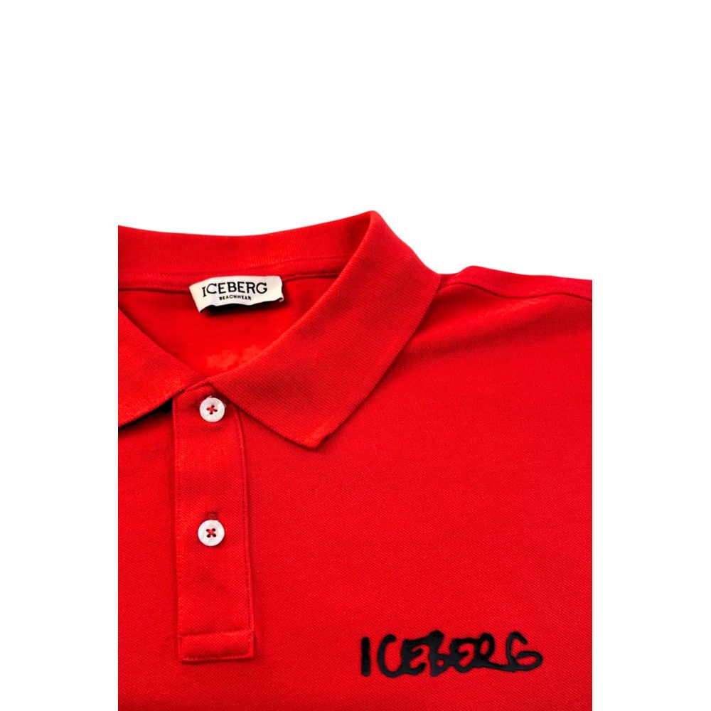 Iceberg Red Cotton Men Polo Shirt Iceberg