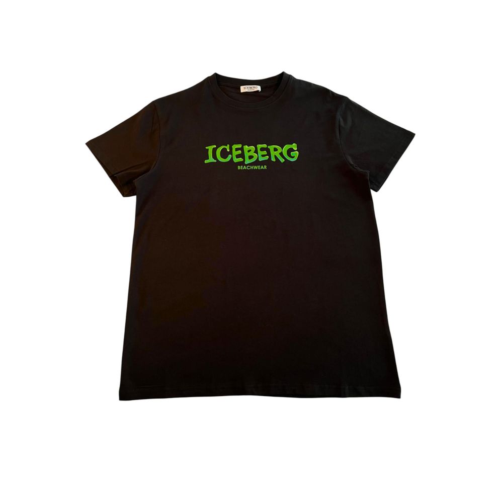 Iceberg Black Cotton Men T-Shirt Iceberg