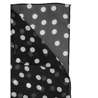 Dolce & Gabbana Black Polka Dots Polyester Wrap Shawl Scarf