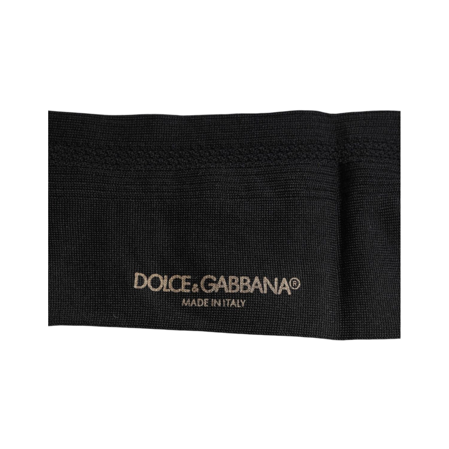 Dolce & Gabbana Black Stretch Logo Mid Calf Men Socks