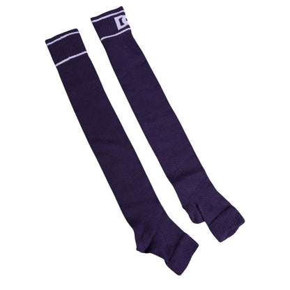 Dolce & Gabbana Purple Cotton DG Logo Print Open Toe Socks
