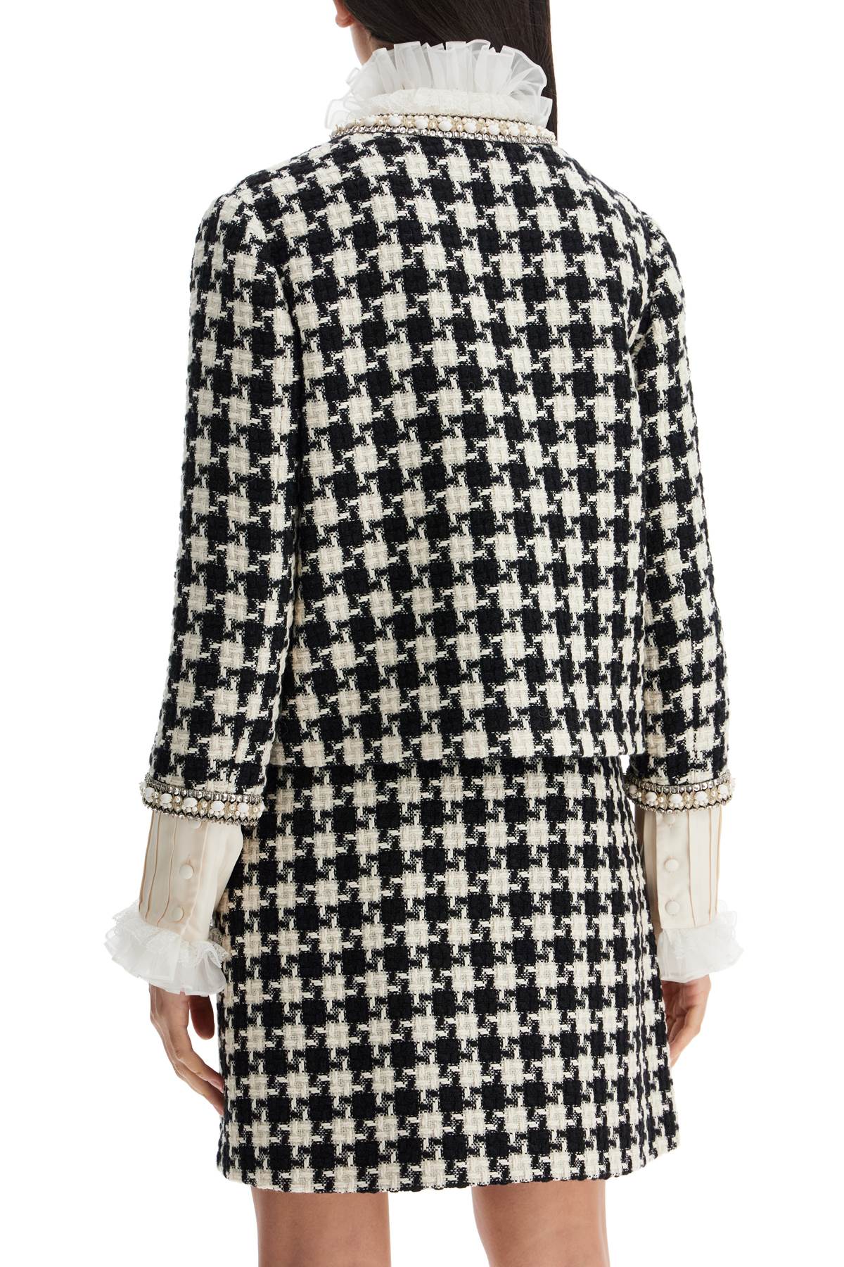 Valentino Garavani embroidered jacket in damier light tweed Jackets Valentino Garavani