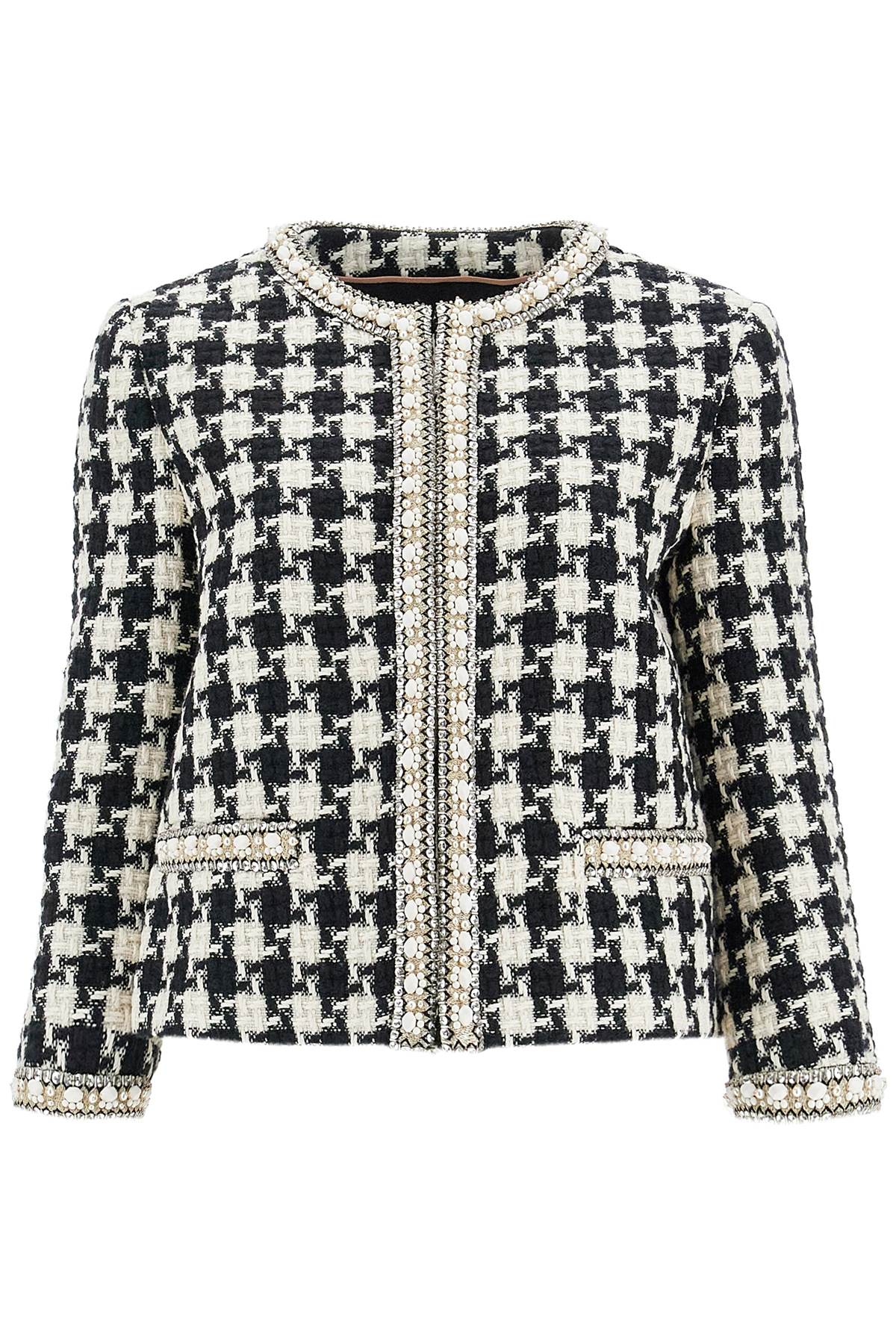 Valentino Garavani embroidered jacket in damier light tweed Jackets Valentino Garavani