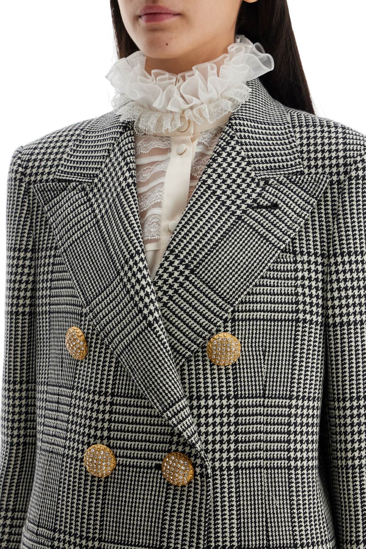 Valentino Garavani double-breasted pied de poule wool bl Jackets Valentino Garavani