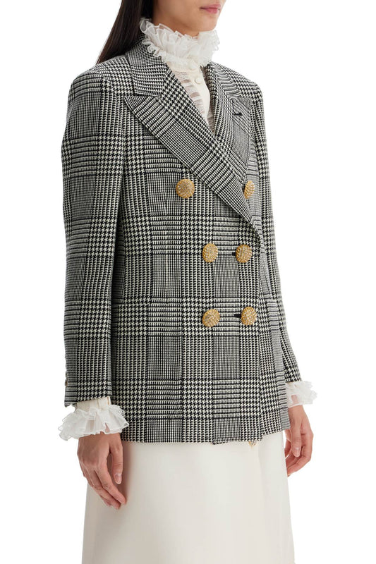 Valentino Garavani double-breasted pied de poule wool bl Jackets Valentino Garavani