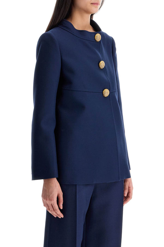 Valentino Garavani slim indigo silk jacket with golden buttons Jackets Valentino Garavani