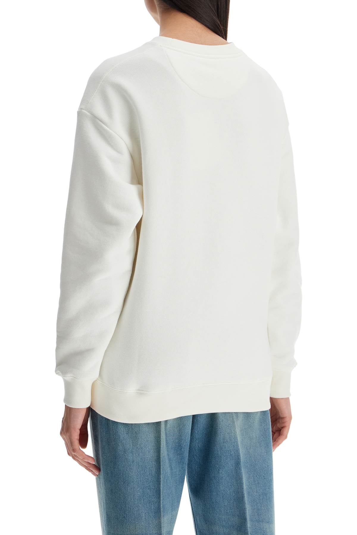 Valentino Garavani ivory cotton sweatshirt with bold stylized logo Topwear Valentino Garavani