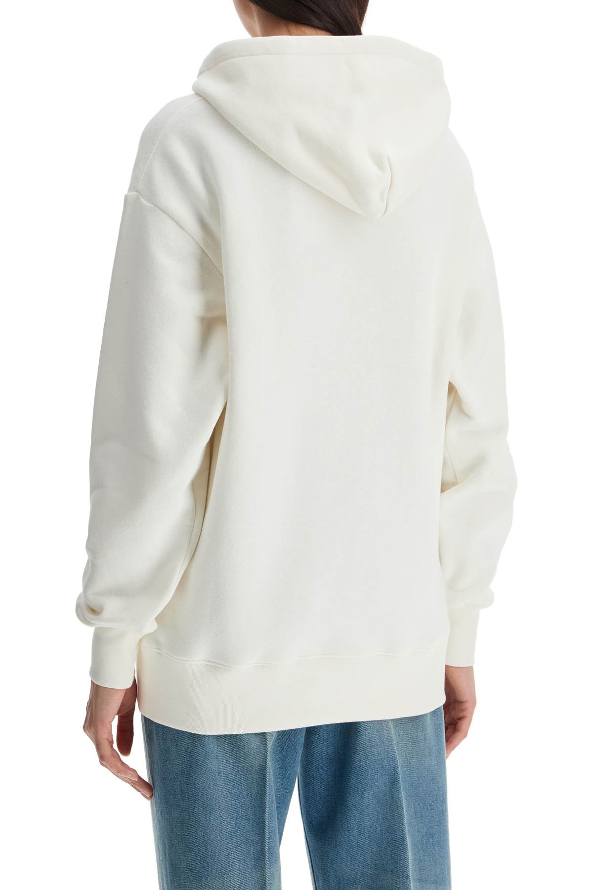 Valentino Garavani ivory cotton hoodie with large logo Topwear Valentino Garavani