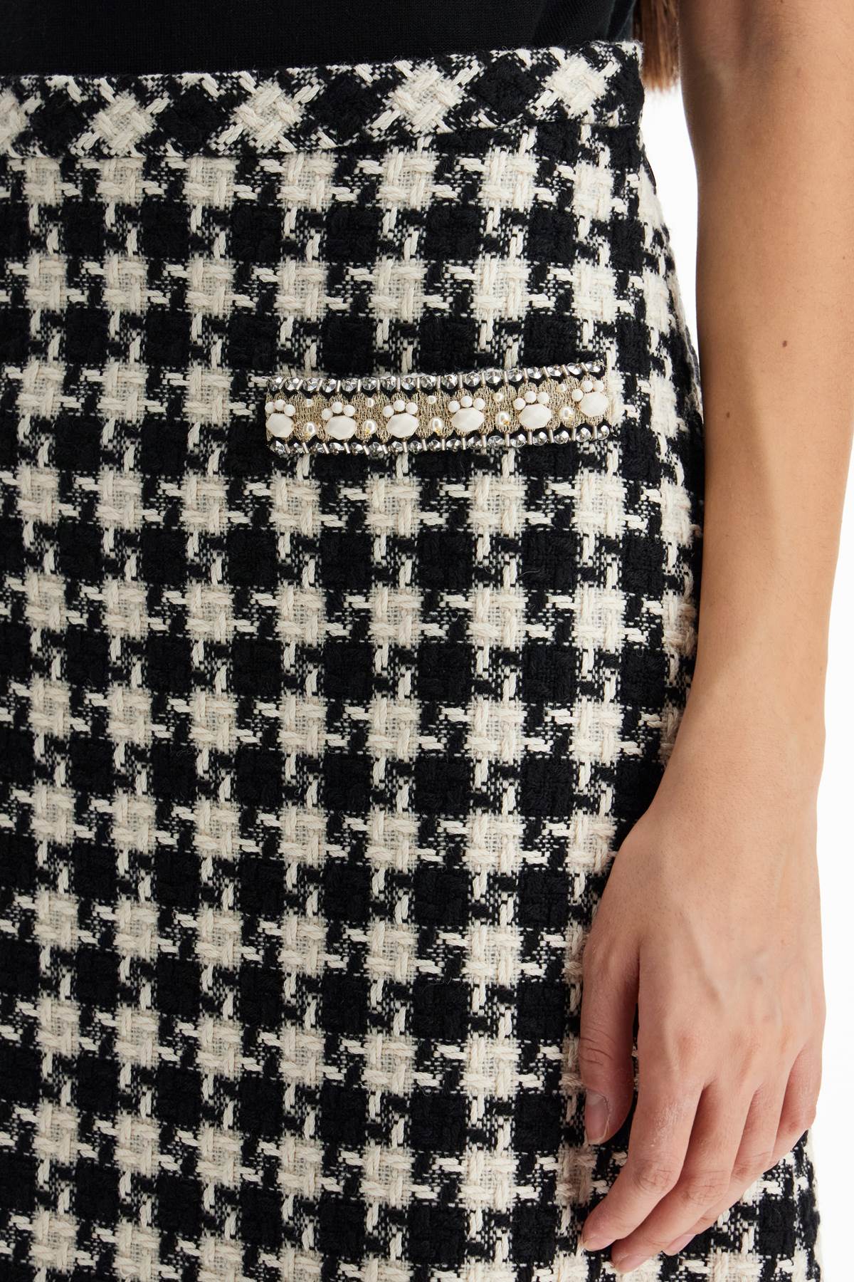 Valentino Garavani embroidered damier light tweed Skirts Valentino Garavani