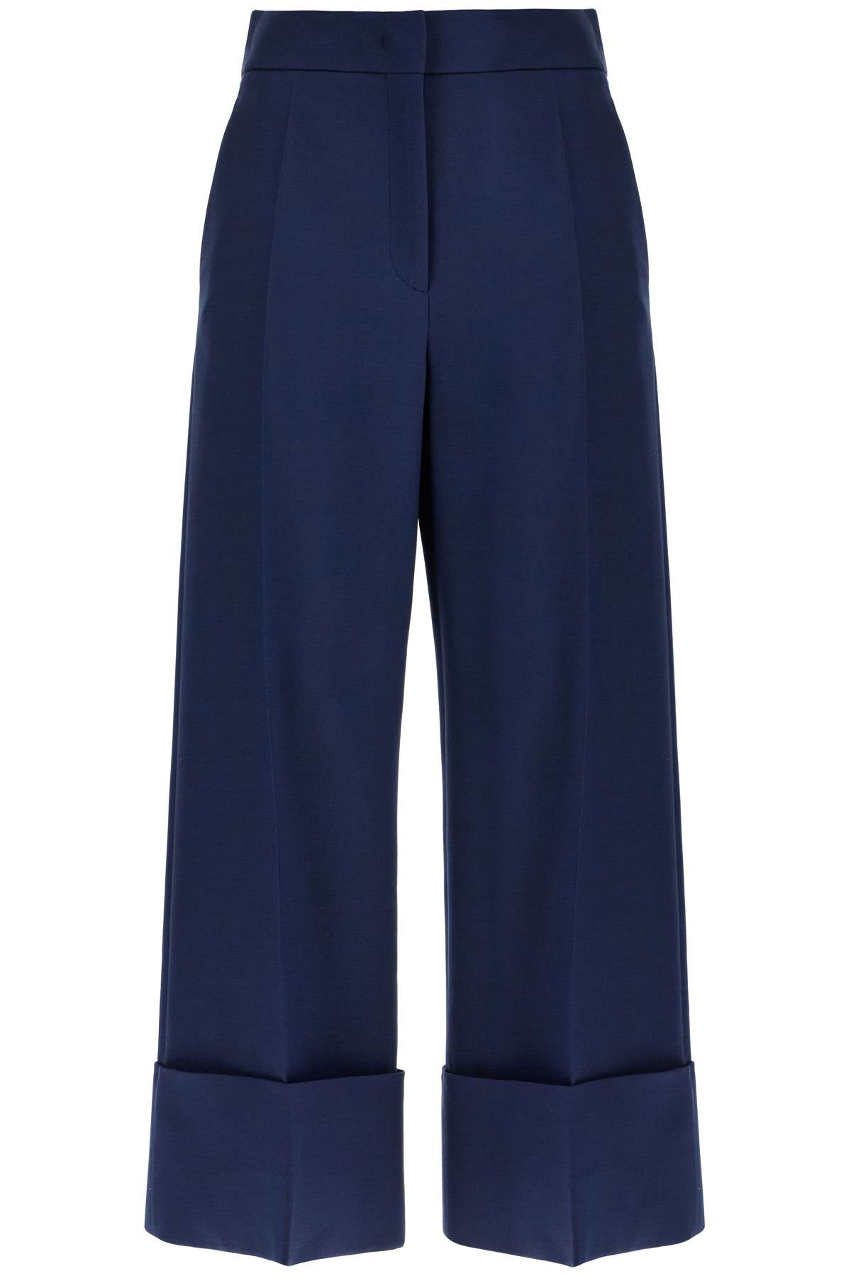 Valentino Garavani high-waisted wide leg pants in silk and wool indigo Trousers Valentino Garavani