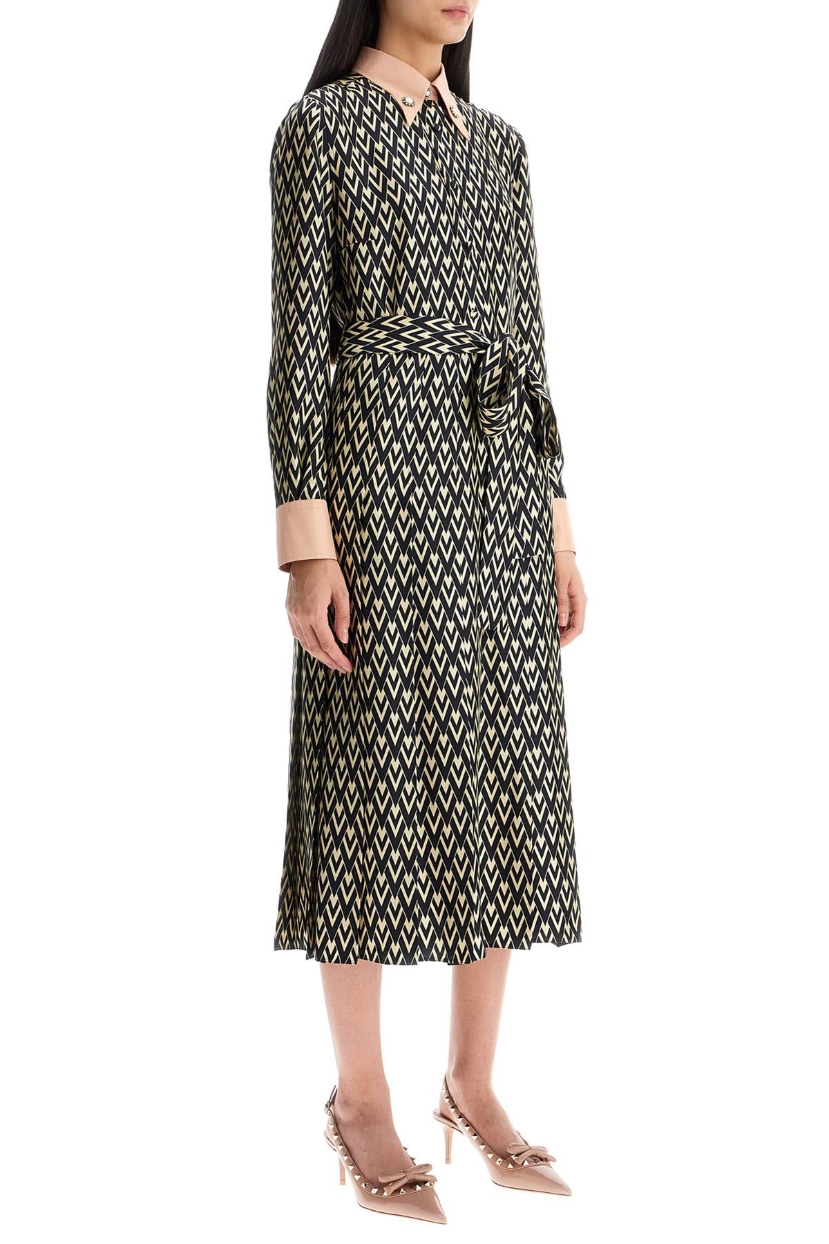 Valentino Garavani este\n\nmidi twill dress with all the Dresses Valentino Garavani