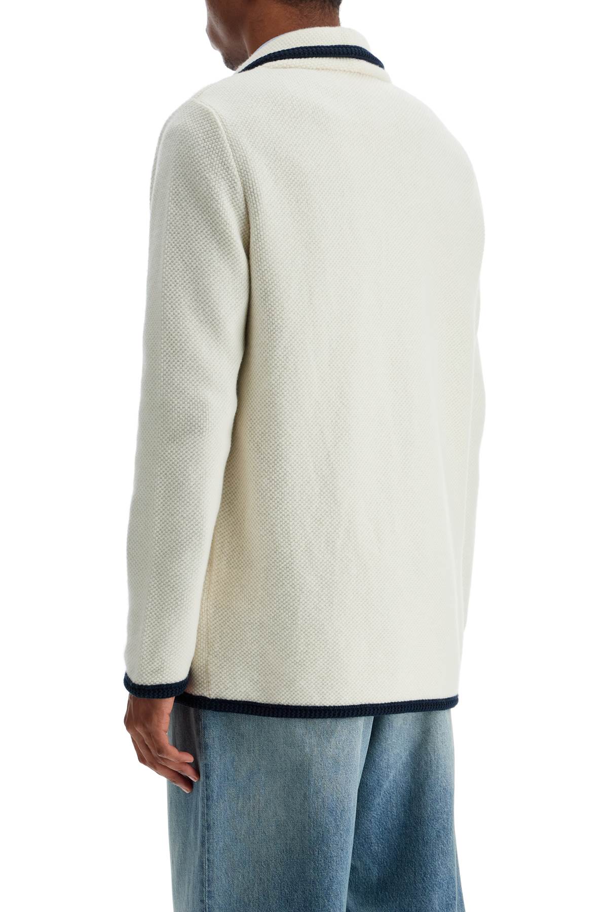 Valentino Garavani men's cotton and wool jacket in butter color with shawl collar Vests Valentino Garavani