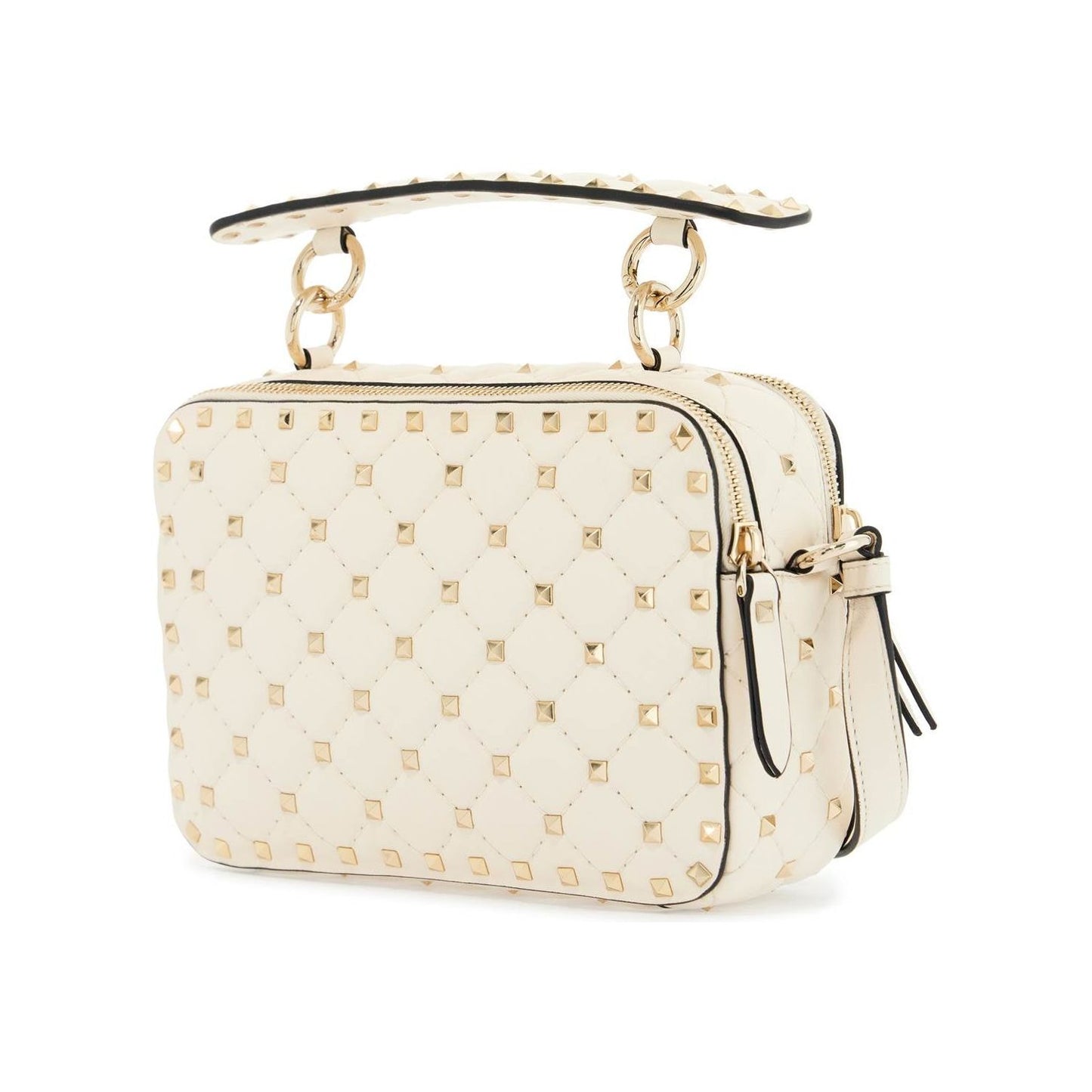 Valentino Garavani ivory quilted leather crossbody bag with studs Handbag Valentino Garavani