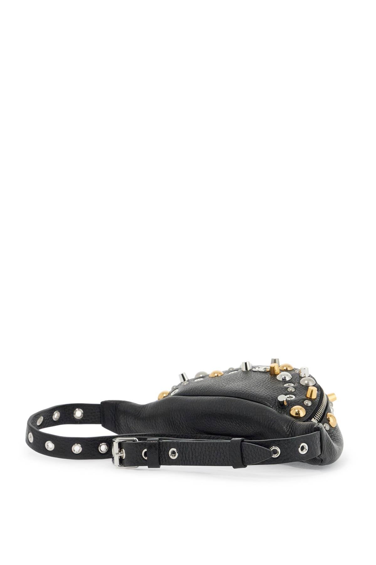 Valentino Garavani black leather belt bag with studs and shoulder strap Belt bags Valentino Garavani