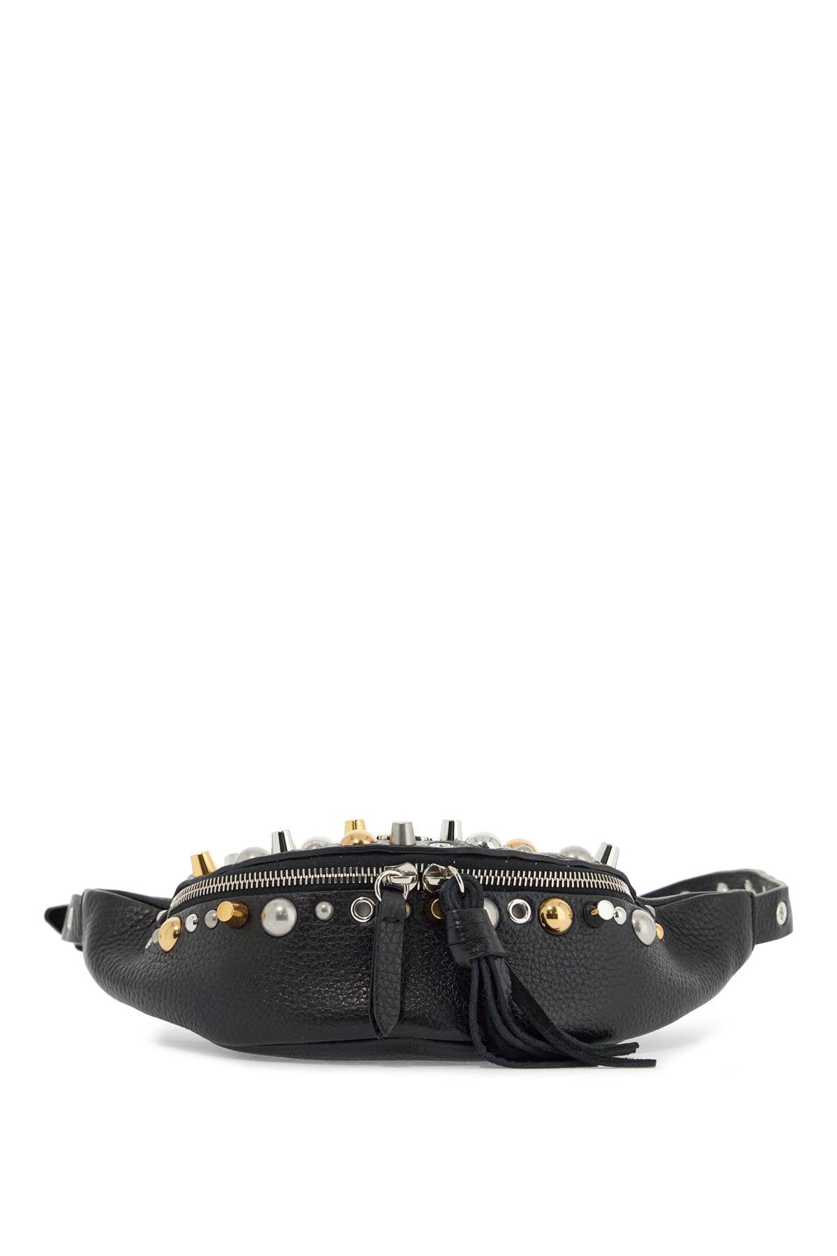 Valentino Garavani black leather belt bag with studs and shoulder strap Belt bags Valentino Garavani