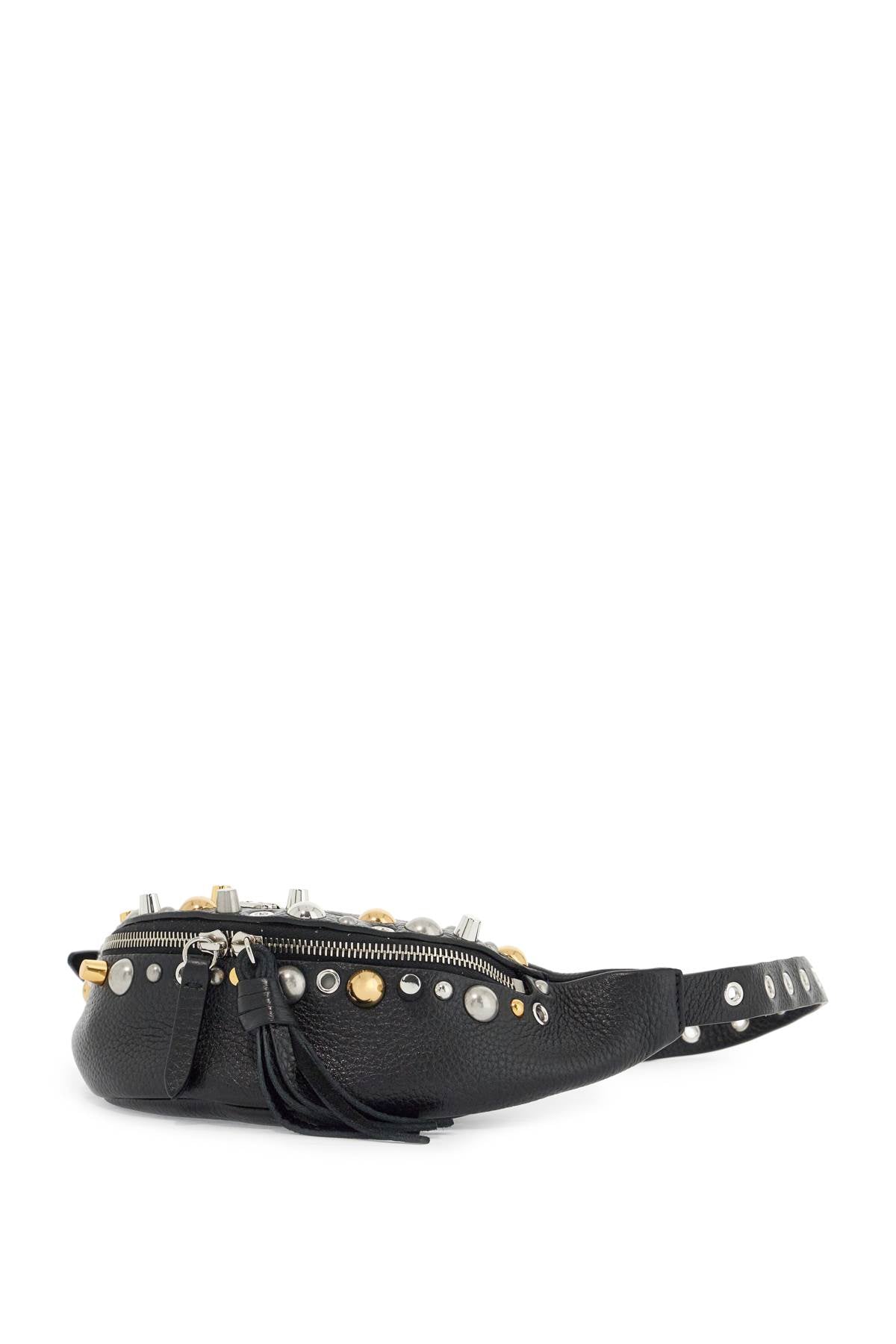 Valentino Garavani black leather belt bag with studs and shoulder strap Belt bags Valentino Garavani