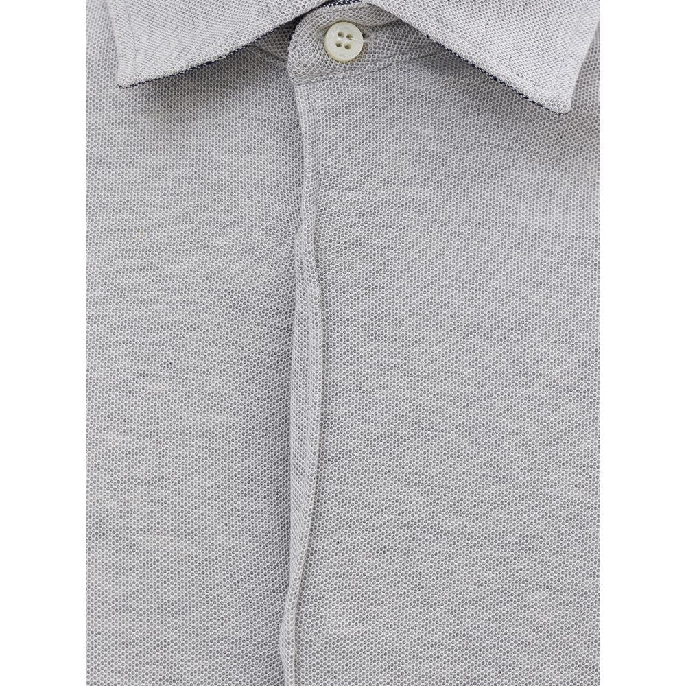 Corneliani Gray Cotton Dress Shirt Corneliani
