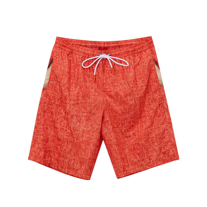 Isaia Red Polyester Swim Shorts Isaia