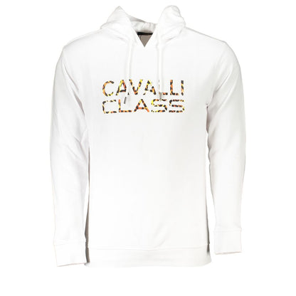 Cavalli Class Bianco Cotton Men Sweatshirt