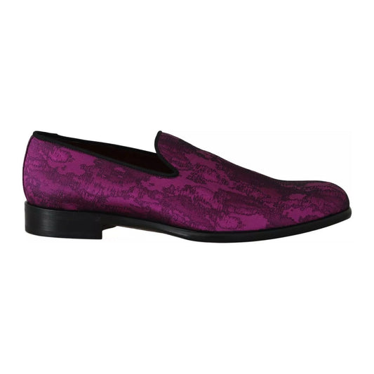 Dolce & Gabbana Purple Jacquard Loafers Dress Formal Shoes Dolce & Gabbana