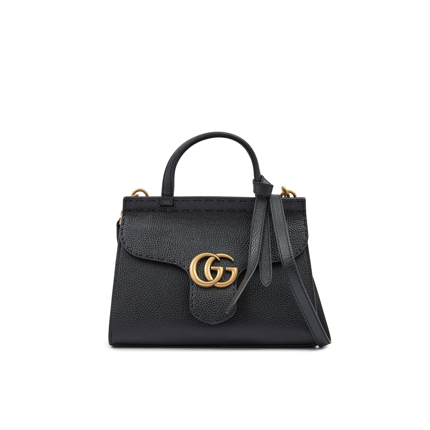 Gucci Black Leather GG Marmont Handbag