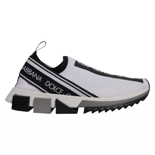 Dolce & Gabbana White Black Slip On Sorrento Sneakers Shoes