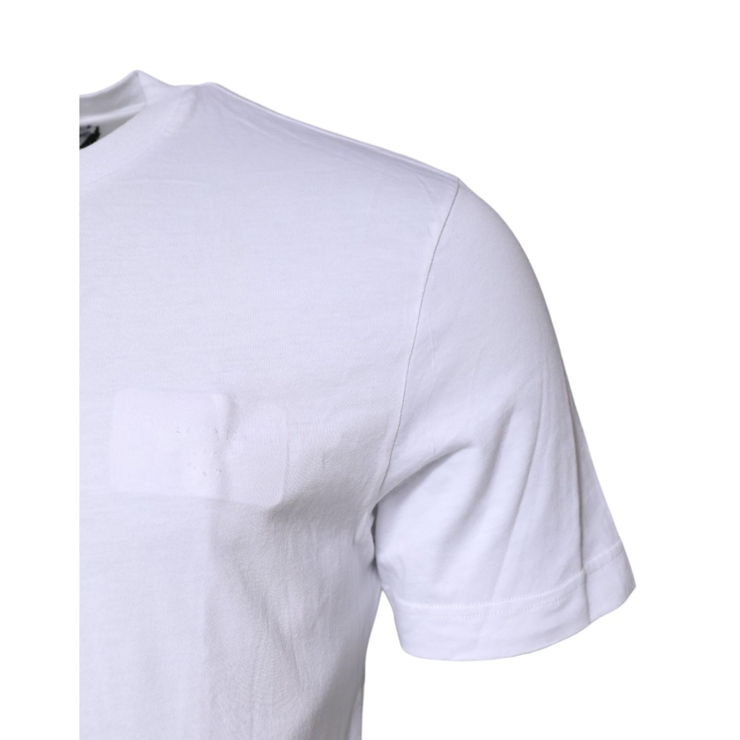 Dolce & Gabbana White Cotton Crew Neck Short Sleeves T-shirt