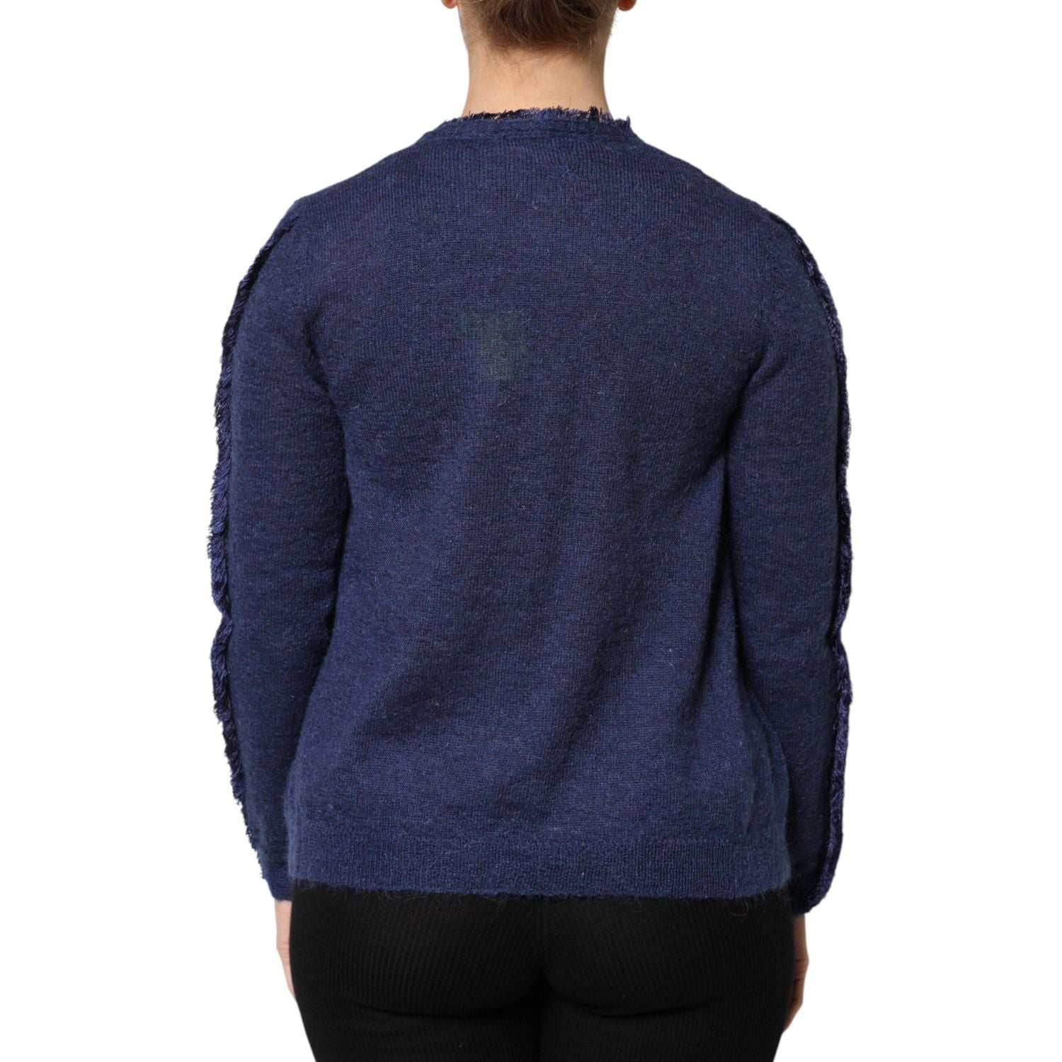 Ballantyne Dark Blue Long Sleeves Overcoat Cardigan Sweater