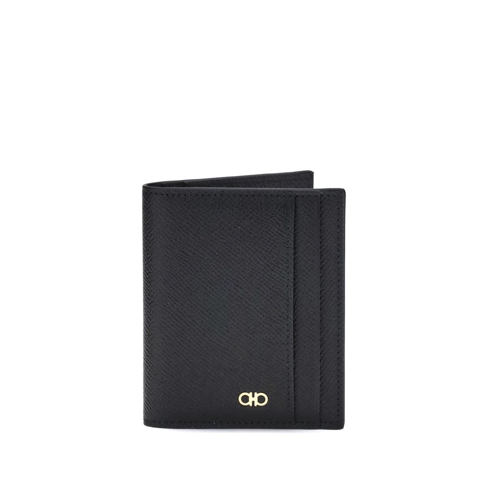 Ferragamo Black Calf Leather Bos Taurus Wallet Ferragamo