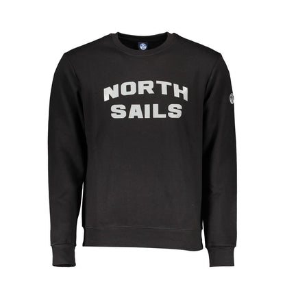 North Sails Black Cotton Men Sweatshirt