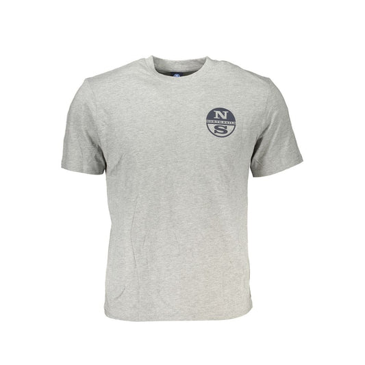 North Sails Gray Cotton Men T-Shirt