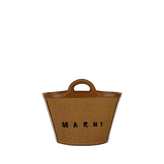 Marni Brown Cotton Shoulder Bag