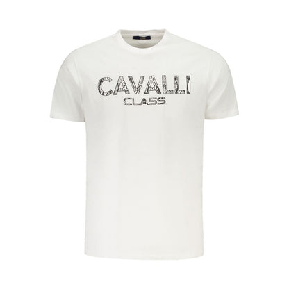Cavalli Class Bianco Cotton Men T-Shirt