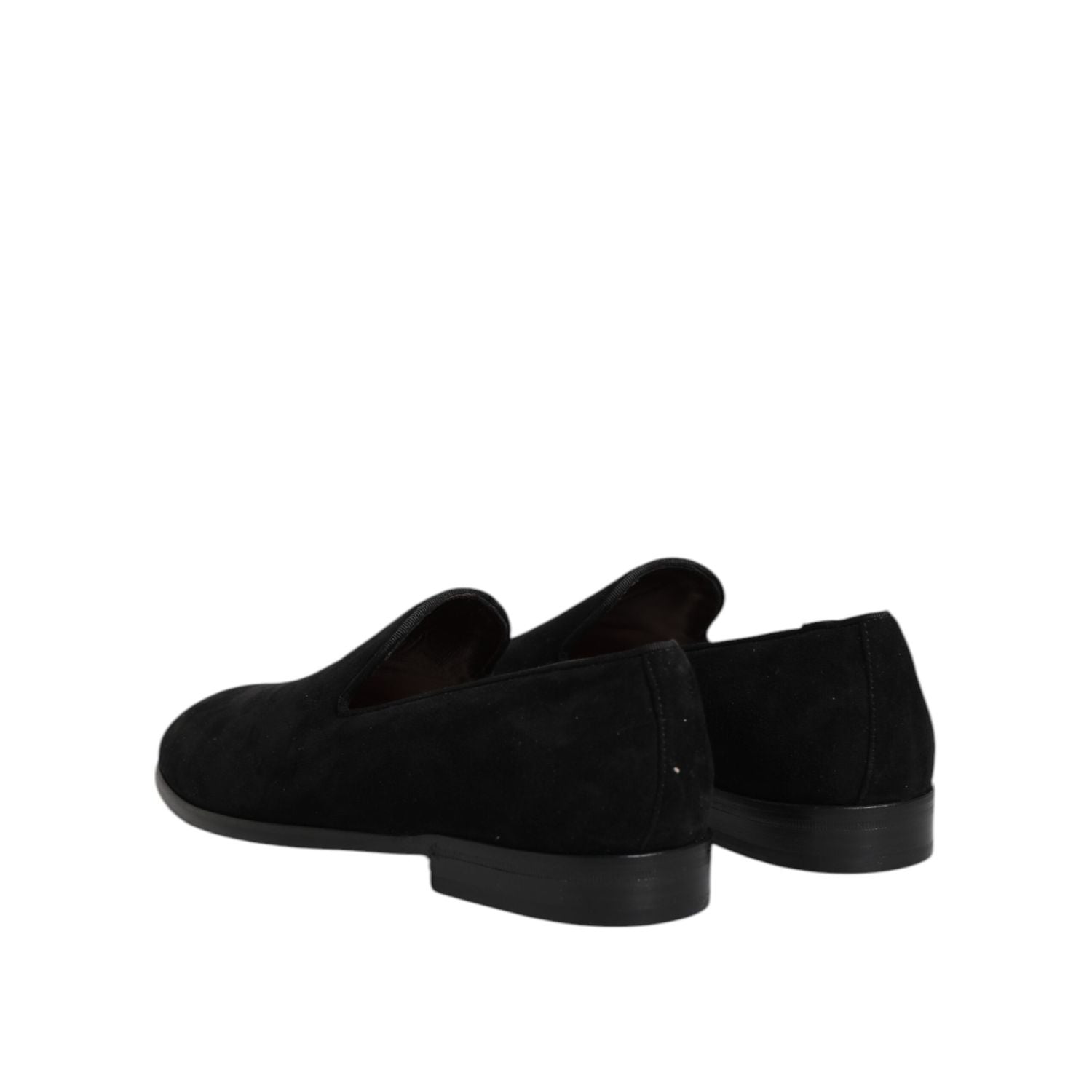 Dolce & Gabbana Black Suede Slip On Loafers Formal Shoes