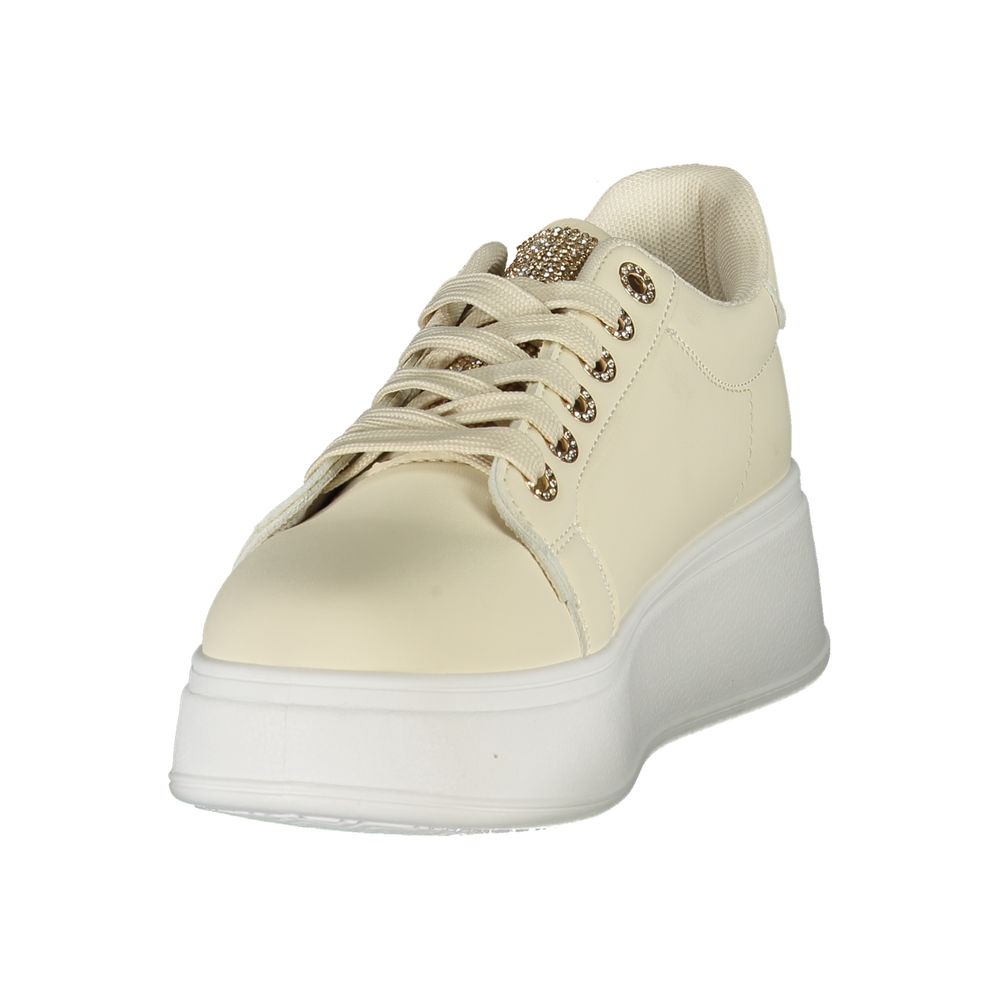 Laura Biagiotti Beige Polyurethane Women Sneaker