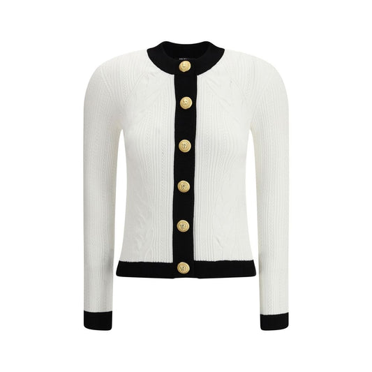 Balmain White Viscose Cardigan Balmain