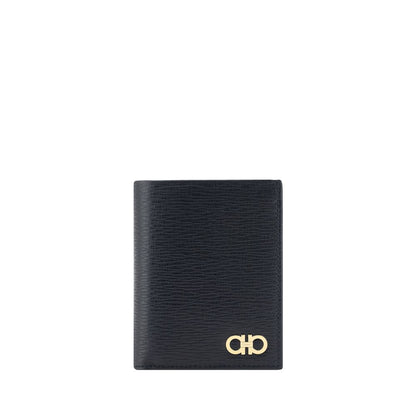 Ferragamo Black Calf Leather Bos Taurus Wallet Ferragamo