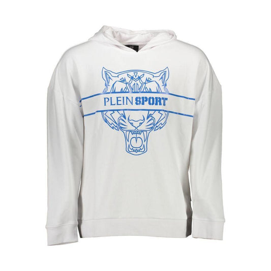 Plein Sport White Cotton Men's Hooded Sweatshirt