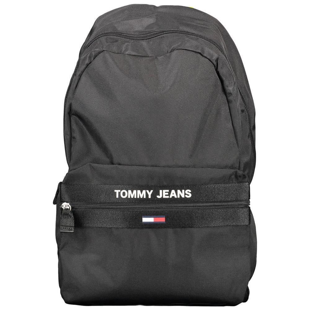 Tommy Hilfiger Black Recycled Polyester Men Backpack