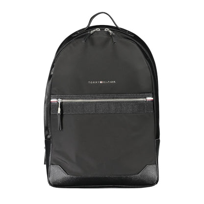 Tommy Hilfiger Black Polyester Men Backpack
