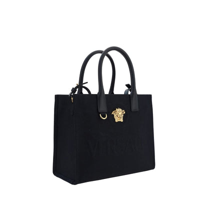 Versace Black Cotton Shoulder Bag Versace