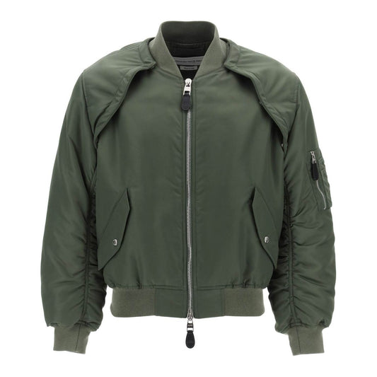 Alexander Mcqueen convertible bomber jacket in nylon satin Jackets Alexander Mcqueen