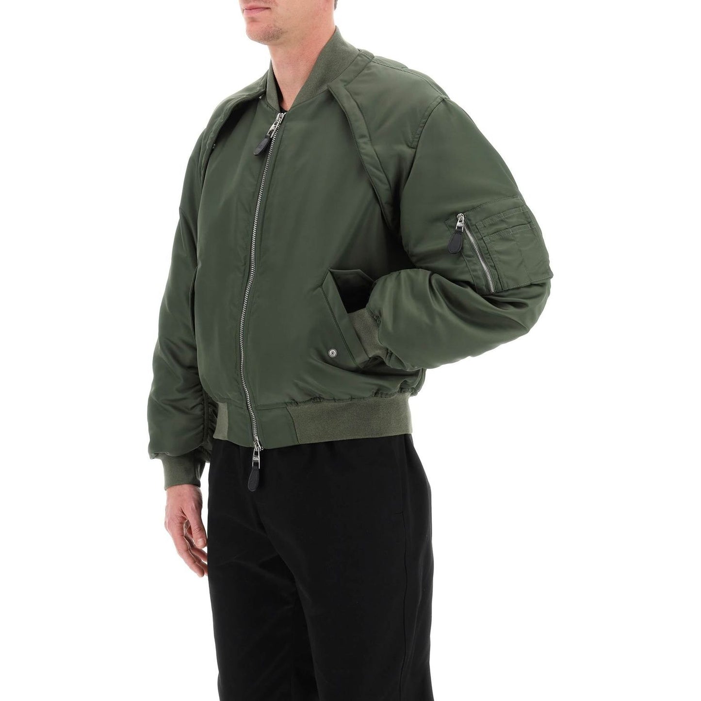 Alexander Mcqueen convertible bomber jacket in nylon satin Jackets Alexander Mcqueen