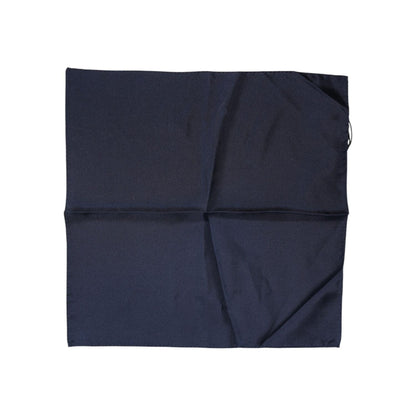 Dolce & Gabbana Dark Blue Silk Square Men Foulard Scarf