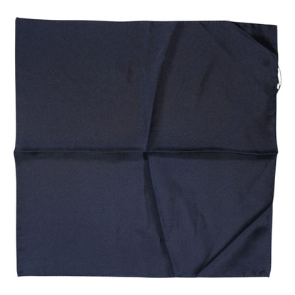 Dolce & Gabbana Dark Blue Silk Square Men Foulard Scarf