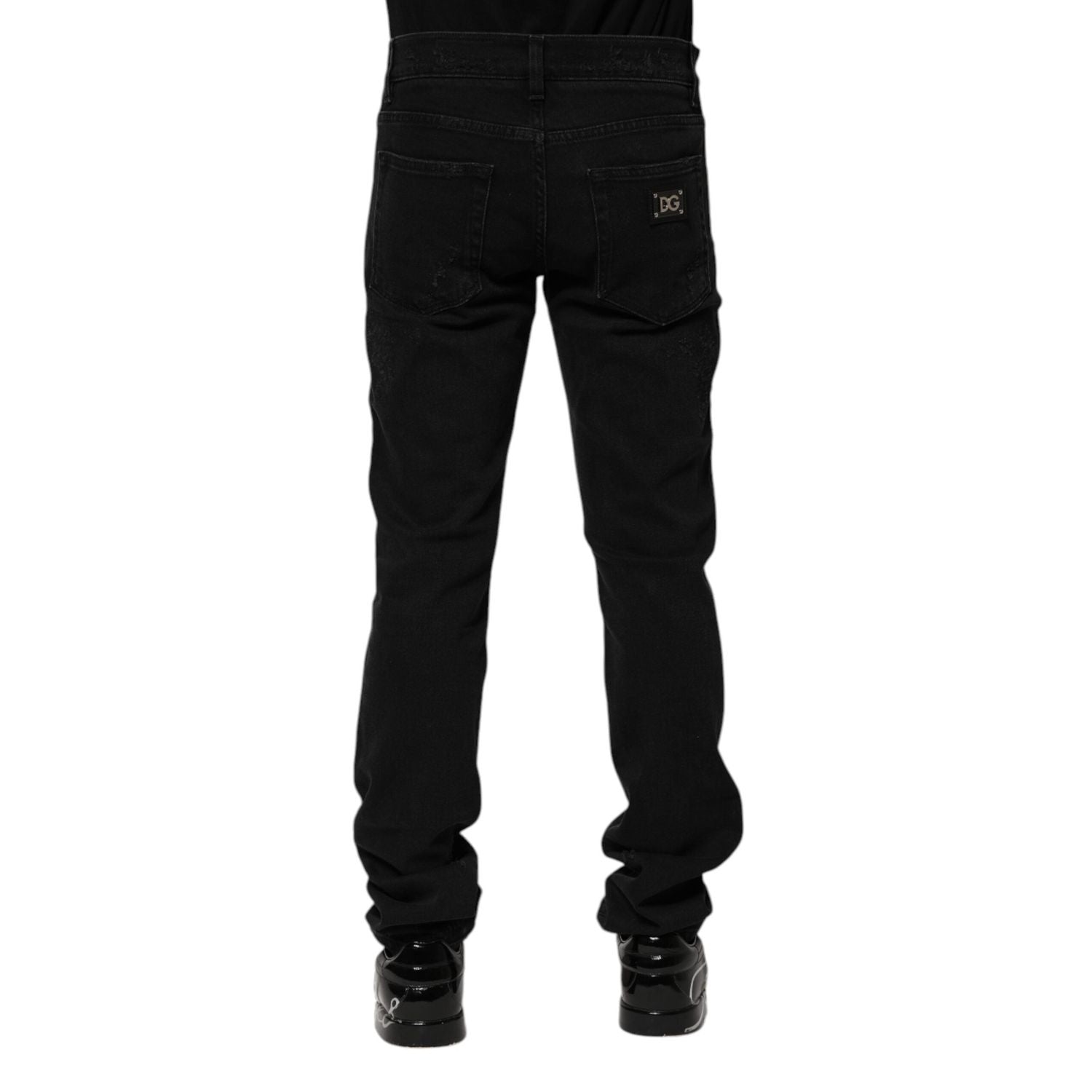 Dolce & Gabbana Black Cotton Skinny Men Denim Jeans